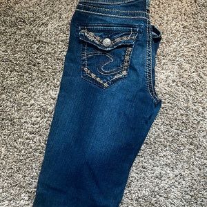 Silver SUKI MID slim Boot W26/L33 embroidered button pocket